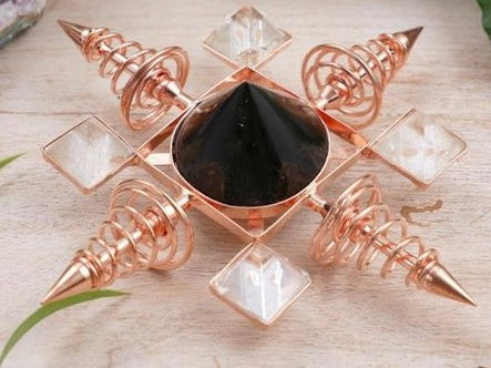 Copper Black Tourmaline & Clear Quartz Generator